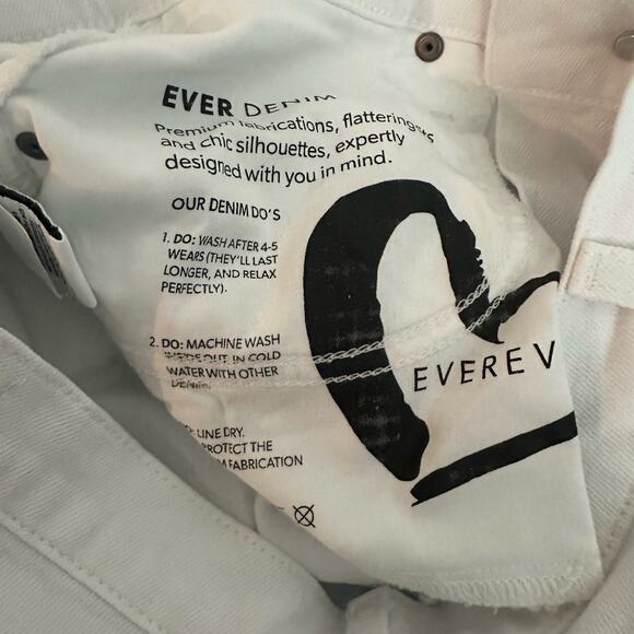 NEW Evereve White Ever Trouser Jeans Denim Size 28 Women's High Rise Straight - Picture 8 of 12